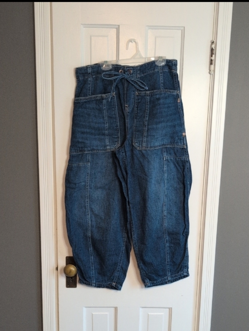 Free People/We The Free Silverton Pull On Barrel Elastic-Waist Jeans Small - Picture 11 of 11